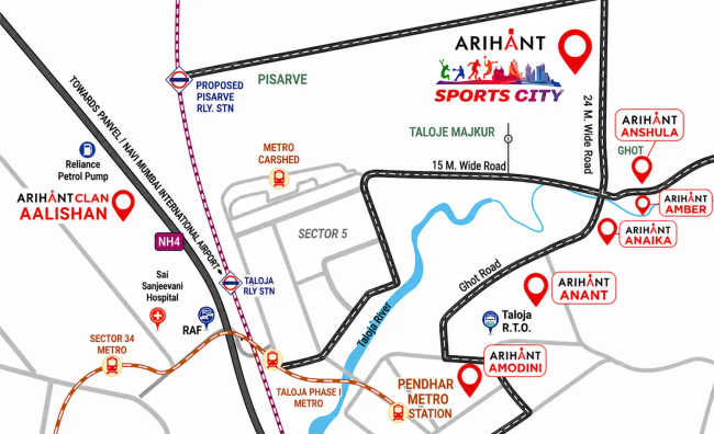 Arihant Sports City Taloja - Location Map
