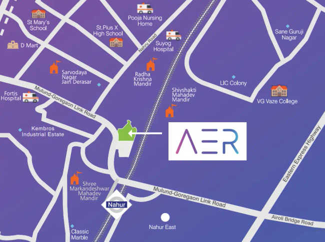 Wadhwa AER Mulund - Location Map
