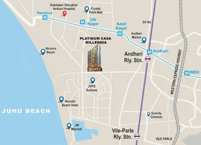 Platinum Casa Millennia Andheri - Location Map