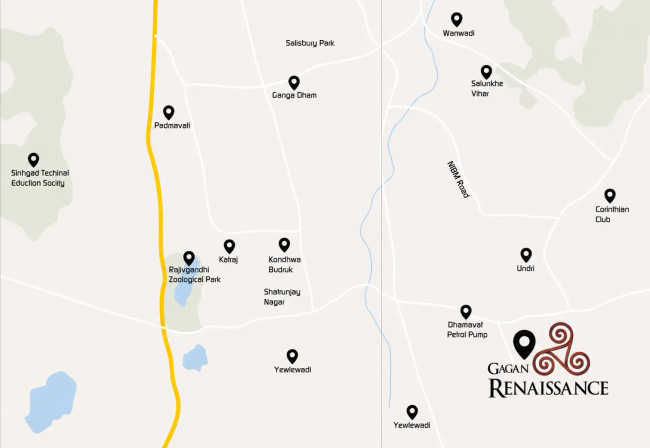 Gagan Renaissance Pisoli - Location Map