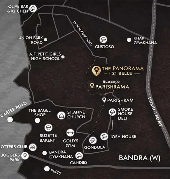 Rustomjee The Panorama Bandra - Location Map