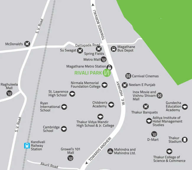CCI Rivali Park Moonrise Borivali - Location Map