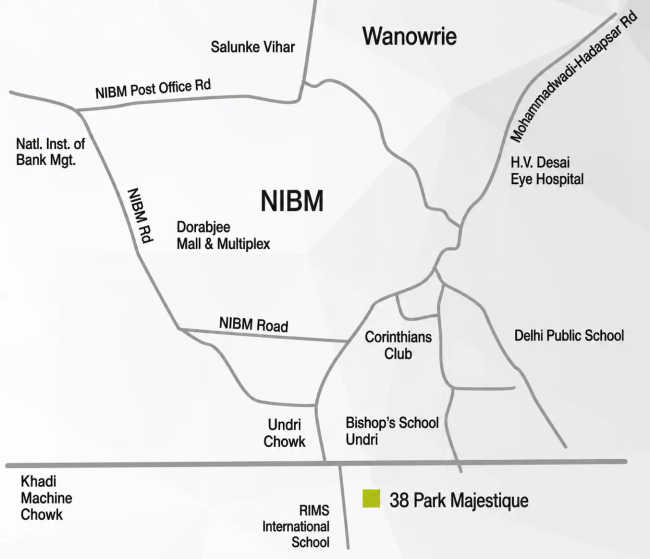 Majestique 38 Park Undri - Location Map