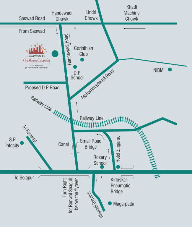 Majestique Rhythm County Hadapsar - Location Map
