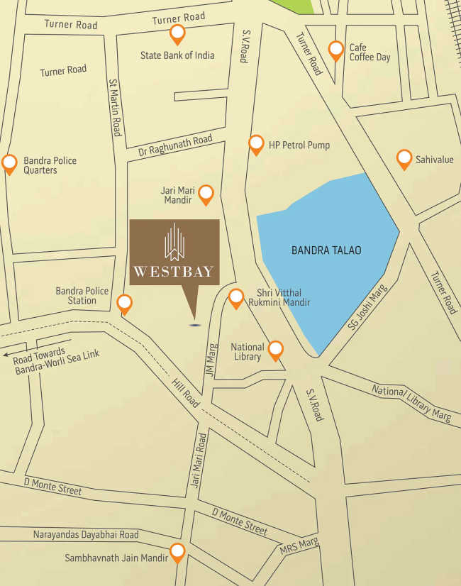 Ekta WestBay Bandra - Location Map