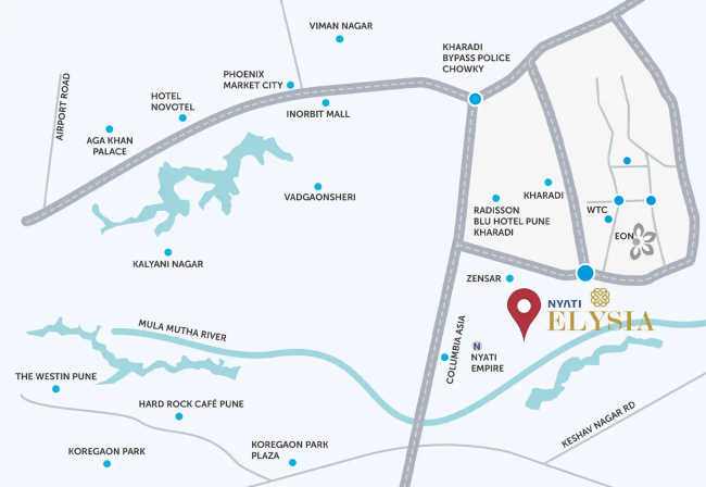 Nyati Elysia Kharadi - Location Map