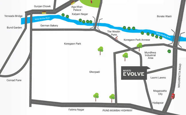 Nyati Evolve Hadapsar - Location Map