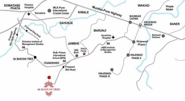 Panchshil Realty 46 Banyan Tree Chandkhed - Location Map