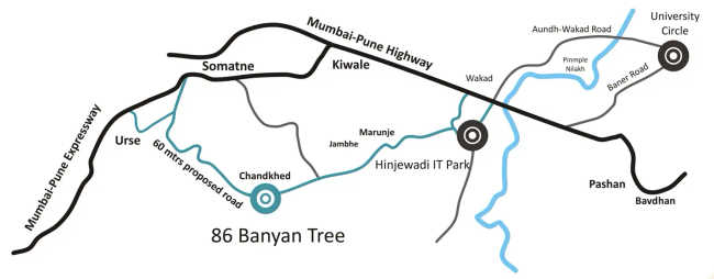 Panchshil Realty 86 Banyan Tree Chandkhed - Location Map