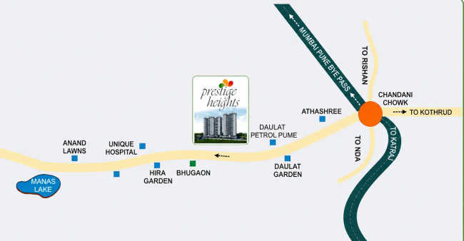 Prestige Heights Bhugaon - Location Map