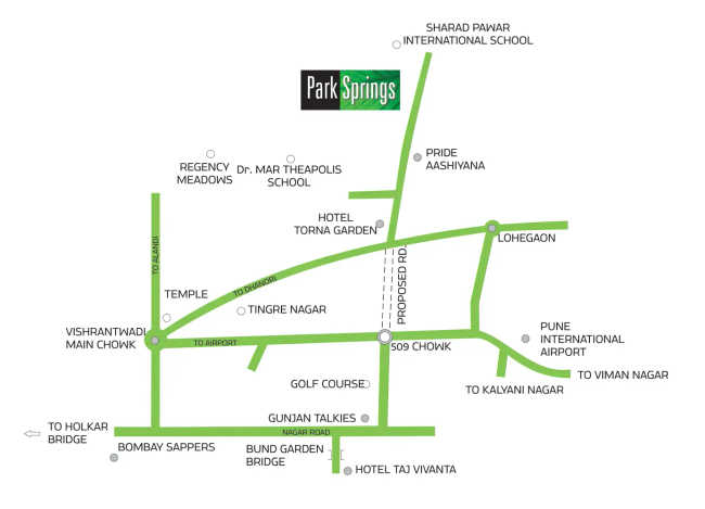 Pride Purple Park Springs Lohegaon - Location Map