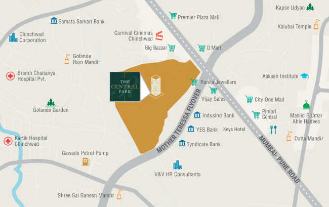 Runwal The Central Park Pimpri Chinchwad - Location Map