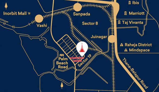 Kamdhenu Crown Sanpada - Location Map