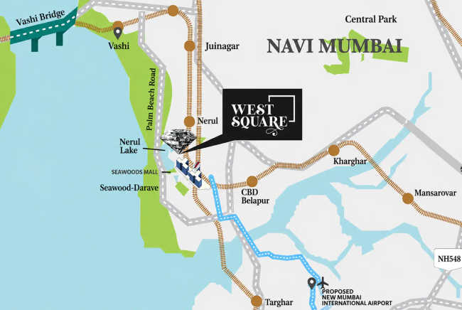 L&T West Square Seawoods - Location Map