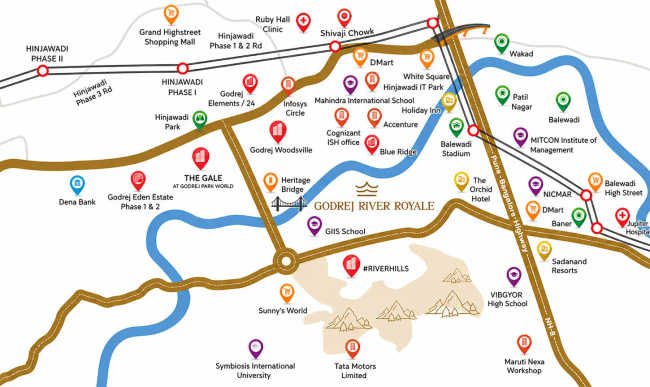 Godrej River Royale Mahalunge - Location Map