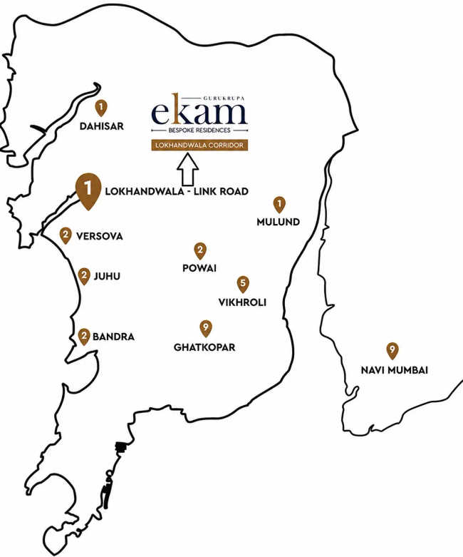 Gurukrupa Ekam Andheri - Location Map