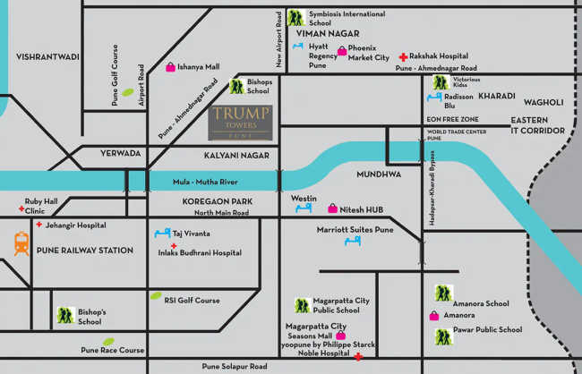 Panchshil Trump Towers Kalyani Nagar - Location Map