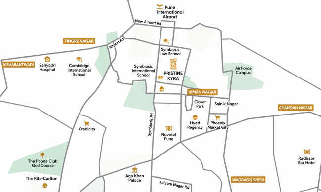 Pristine Kyra Viman Nagar - Location Map