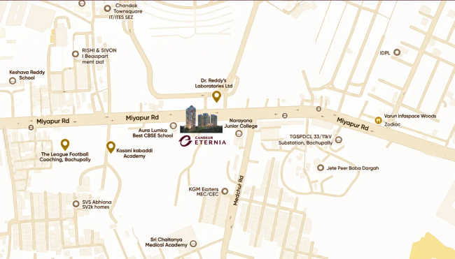 Candeur Eternia Bachupally - Location Map