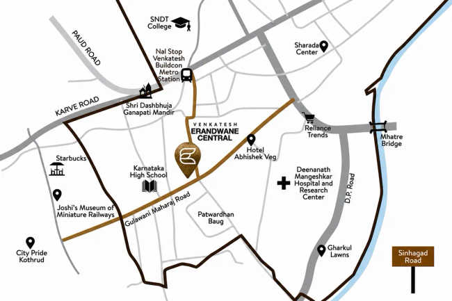 Venkatesh Erandwane Central Erandwane - Location Map