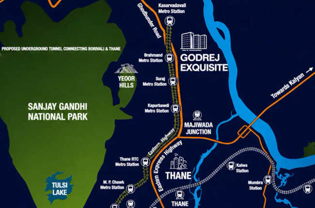 Godrej Exquisite Ghodbunder Road - Location Map