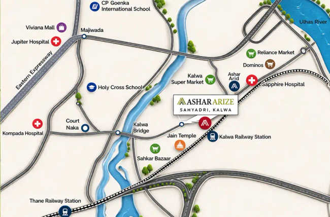 Ashar Arize Kalwa - Location Map