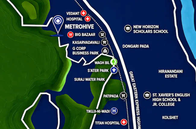 Vihang Metro Hive Ghodbunder Road - Location Map