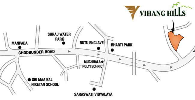 Vihang Golden Hills Ghodbunder Road - Location Map