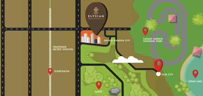 Oberoi Elysian Goregaon - Location Map