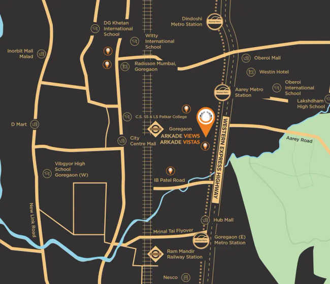 Arkade Vistas Goregaon - Location Map