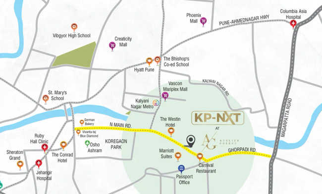 Adani Atelier Greens Koregaon Park - Location Map