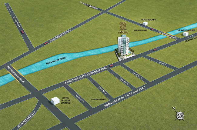Ajmera Aria Koregaon Park - Location Map