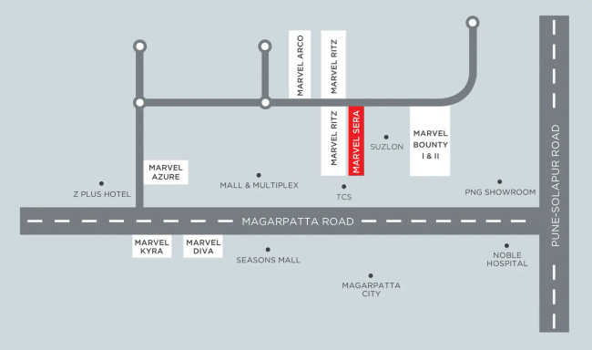 Marvel Sera Hadapsar - Location Map