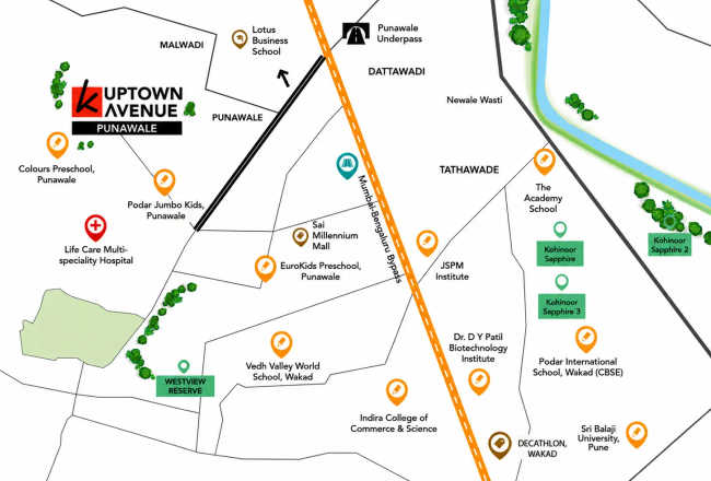 Kohinoor Punawale Pimpri Chinchwad - Location Map