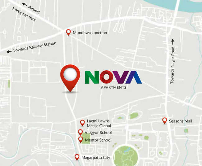 Nova Residency Mundhwa - Location Map
