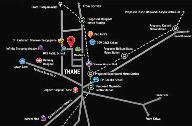 Paranjape Opulus Pokhran Road 2 - Location Map