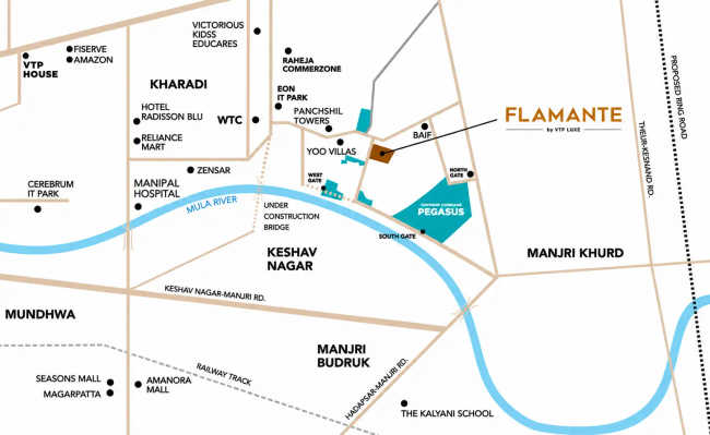 VTP Flamante Kharadi - Location Map