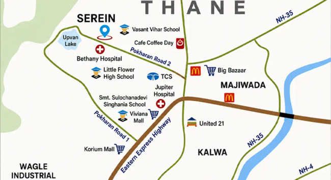 Tata Serein Pokhran Road 2 - Location Map