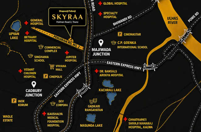 Shapoorji Pallonji Skyraa Pokhran Road 2 - Location Map
