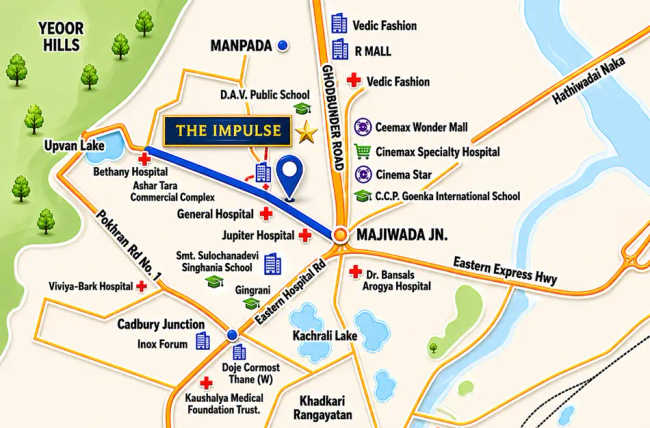 Shapoorji Pallonji The Impulse Pokhran Road 2 - Location Map