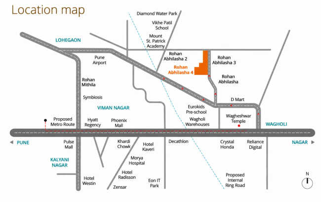 Rohan Abhilasha Wagholi - Location Map