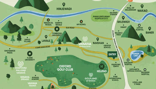 Shapoorji Pallonji Vanaha Bavdhan - Location Map