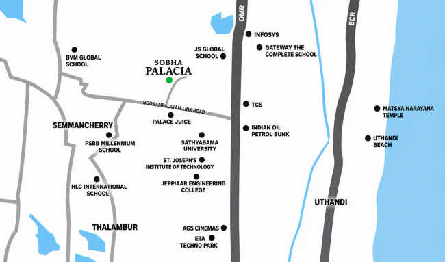 Sobha Palacia Sholinganallur - Location Map