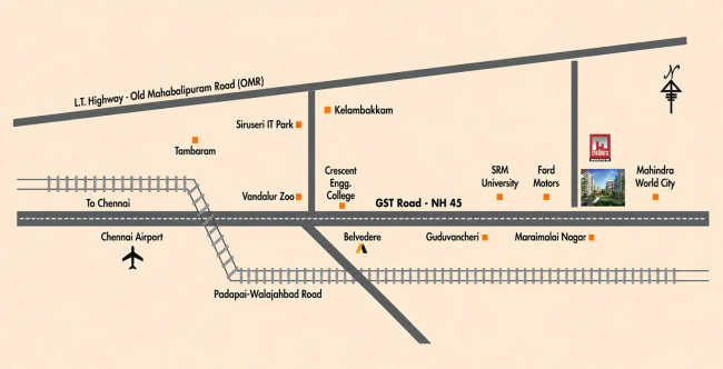 Akshaya Metropolis Thirukachur - Location Map