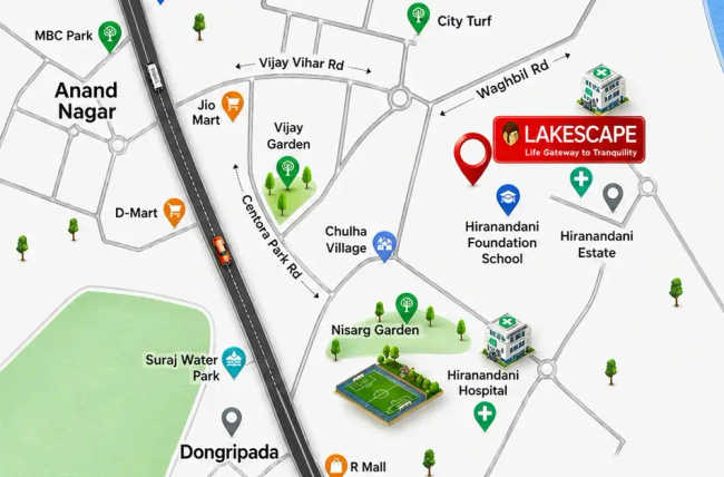 Bhoomi Lakescape Ghodbunder Road - Location Map