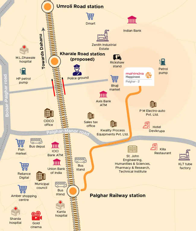 Mahindra Happinest Palghar 2 Palghar - Location Map