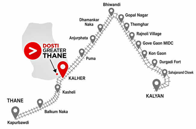 Dosti Greater Thane Bhiwandi - Location Map