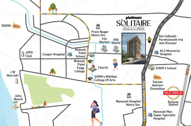 Platinum Solitaire Vile Parle - Location Map