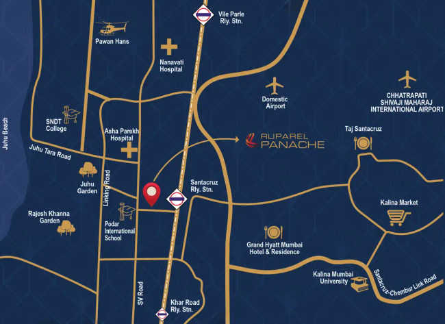 Ruparel Panache Santacruz - Location Map