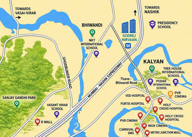 Godrej Nirvaan Bhiwandi - Location Map